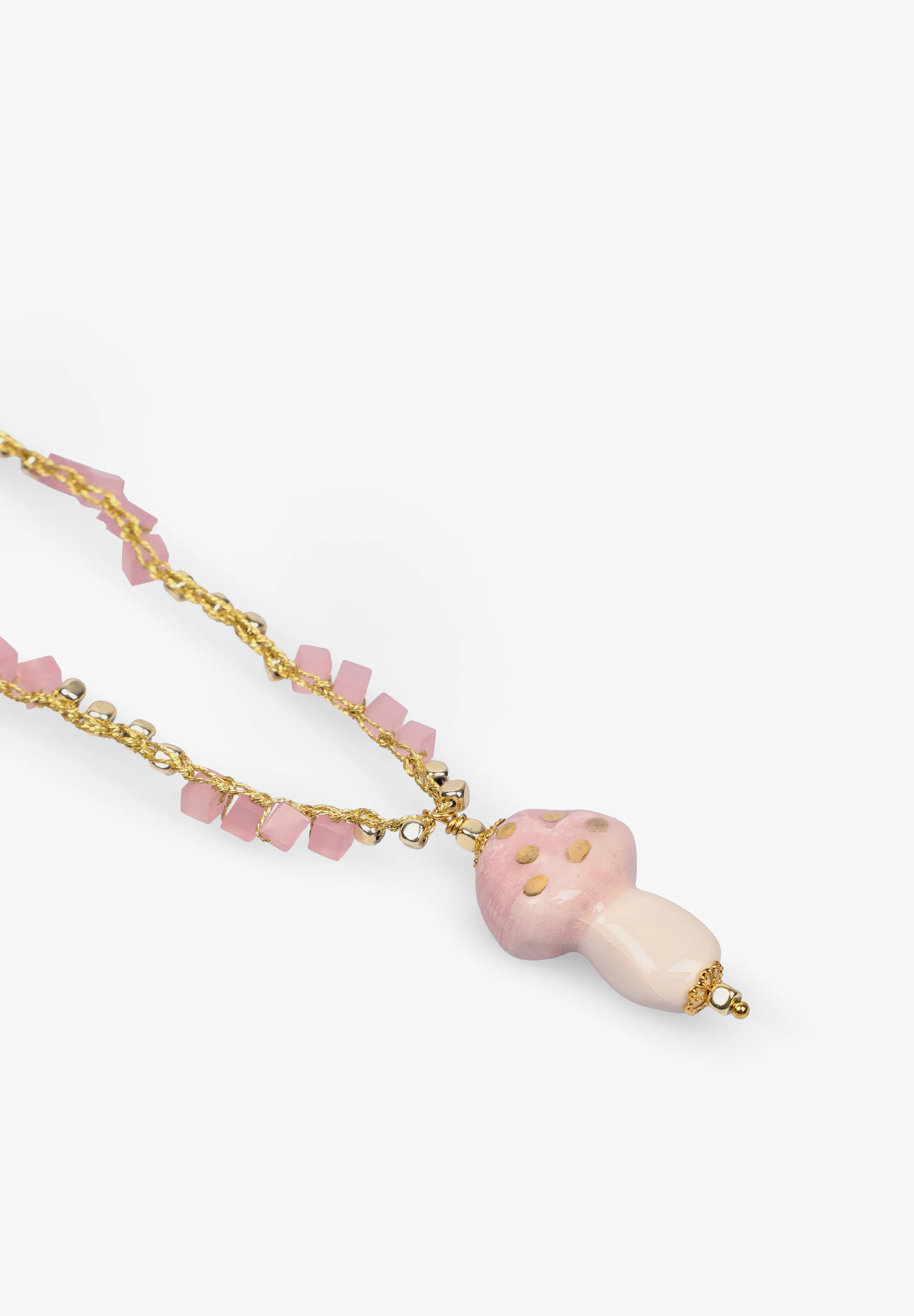 CASHFANA | COLLAR LARGO DE CERÁMICA FUNGHI ROSA - Image 4